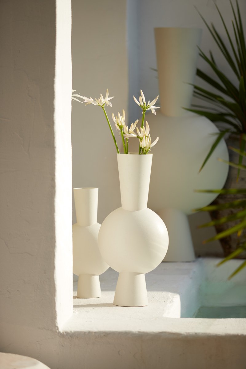 Light & Living Vaas KAVANDU - 22x14x40cm - Wit