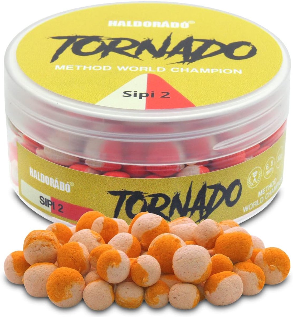 Karpervisaas pellets/boilies - oranje-kaneel gearomatiseerd - oranje-wit gekleurd - 4 verschillende baits - ShopVlot