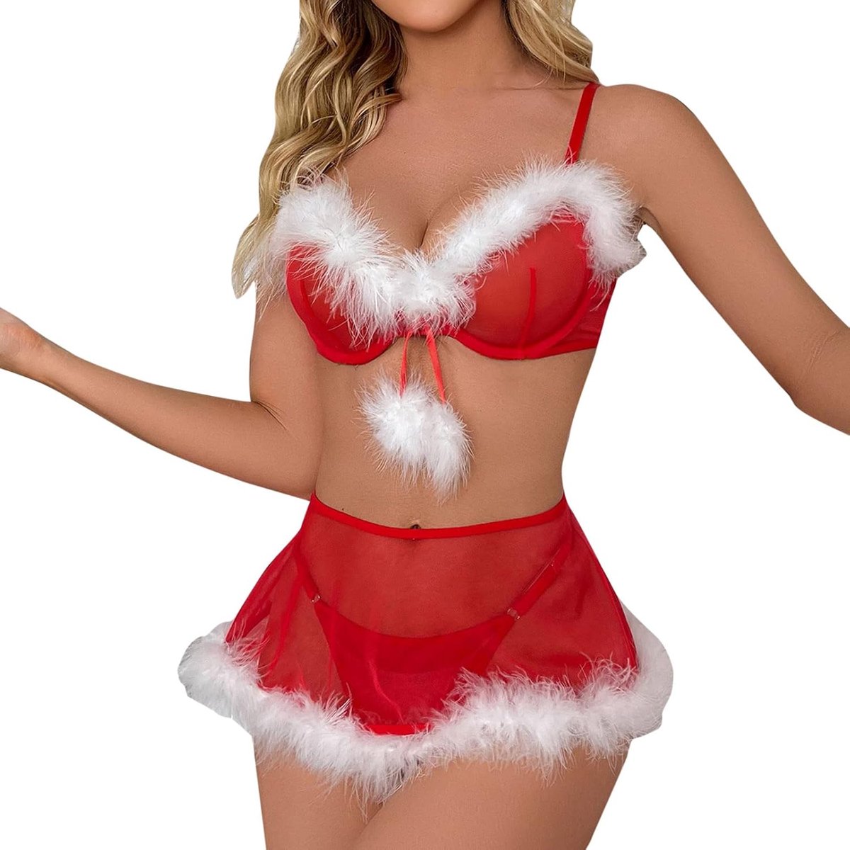 Dameslingerie, nachtkleding, kant, babydoll, ondergoed, set, verleiding, transparant, borduurwerk, beweegbare bandjes, A319