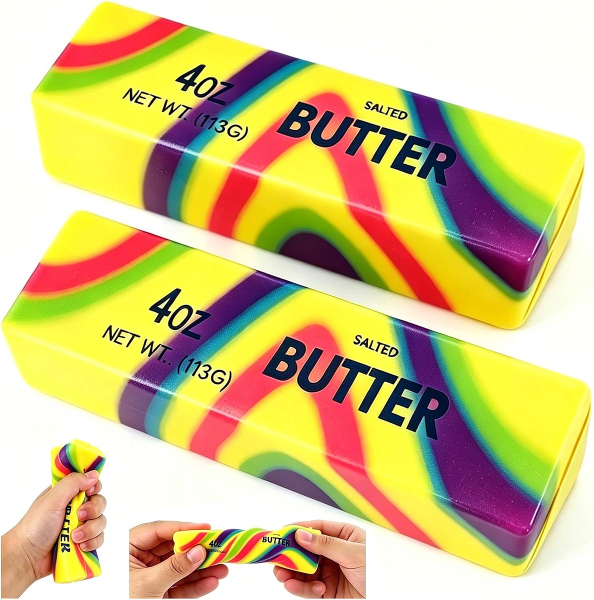 Speelgoed voor het knijpen van boter, boterstokjes, boter, anti-stress-speelgoed, sensorisch speelgoed voor kinderen, volwassenen, kantoor en thuis