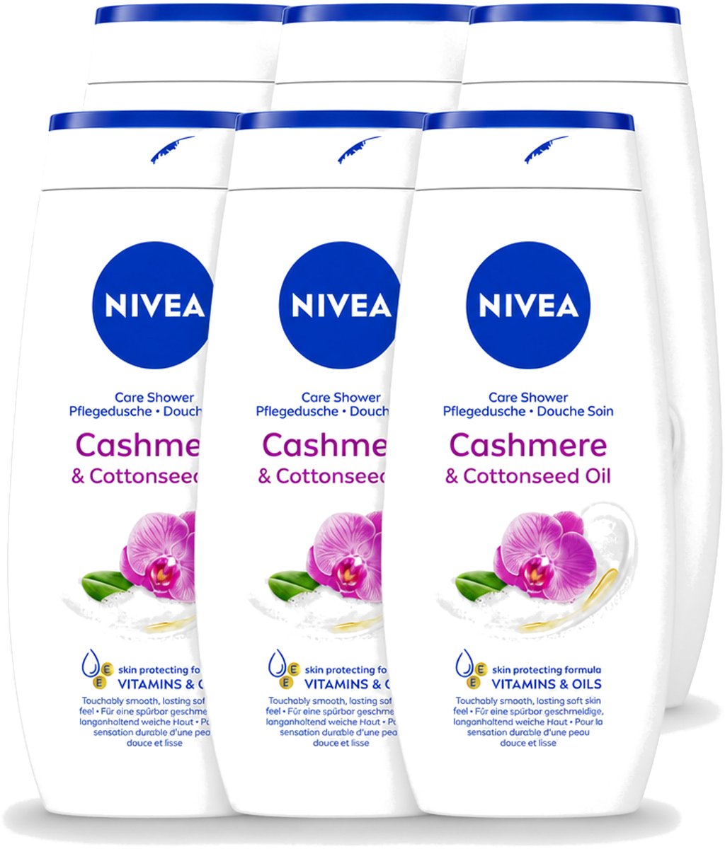 6 x Nivea - Douche Cashmere Moments - Beschermend - 250 ml - Voordeelverpakking - 6 stuks