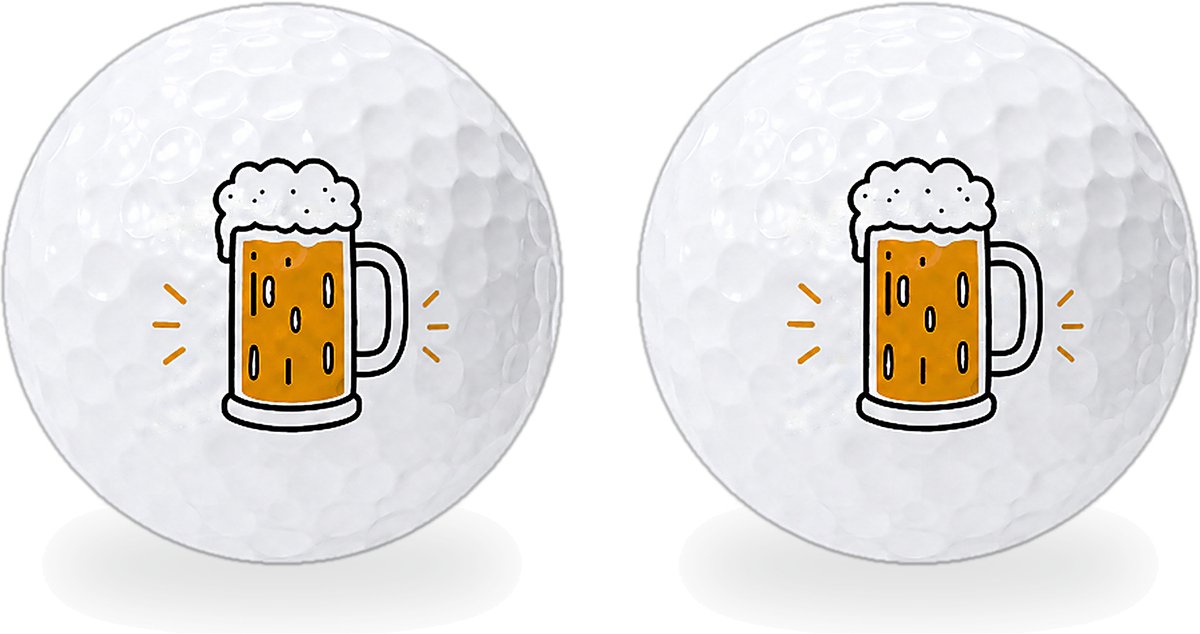 Wilson Golfballen Biertje - Feest Golf Cadeau - 2 stuks - Golfbal met Opdruk