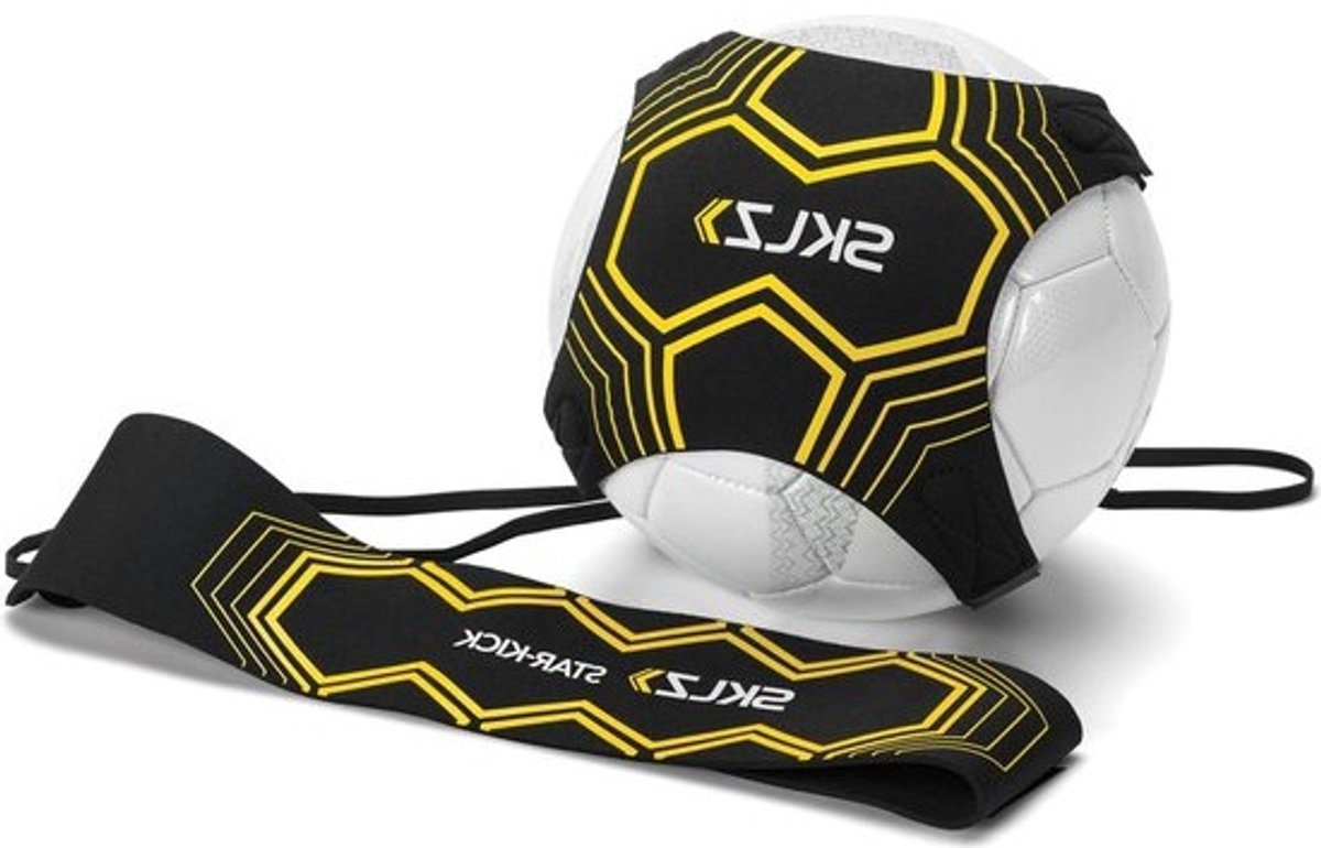 Solo voetbal trainer geel/zwart - één maat - verbetert balcontrole
