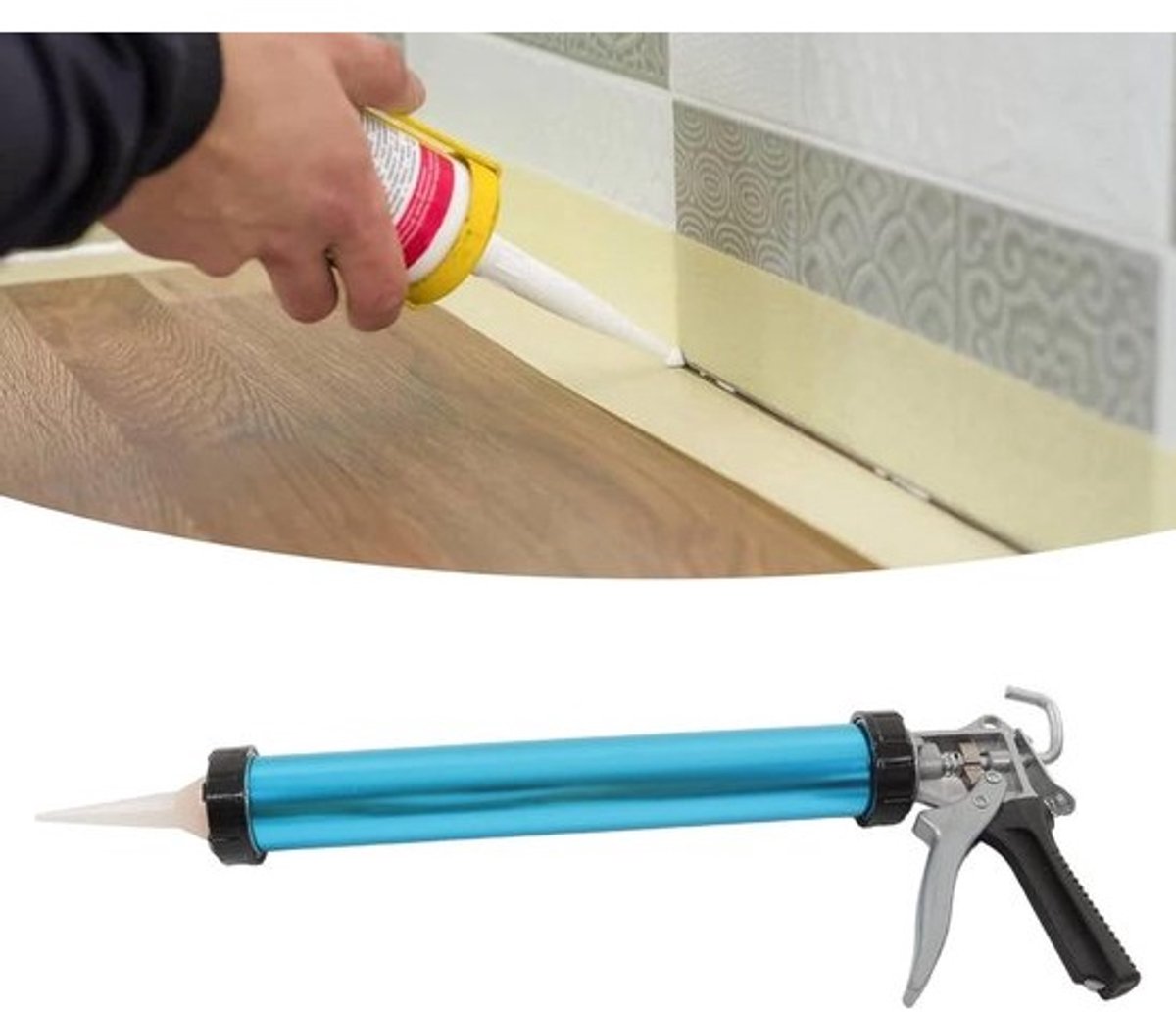 Professioneel Handkitpistool Druppelvrij Aluminium - Inspanningsbesparend Draaibare Handgreep - Zwaar Uitgevoerd - Kitpistool Caulk Dispenser