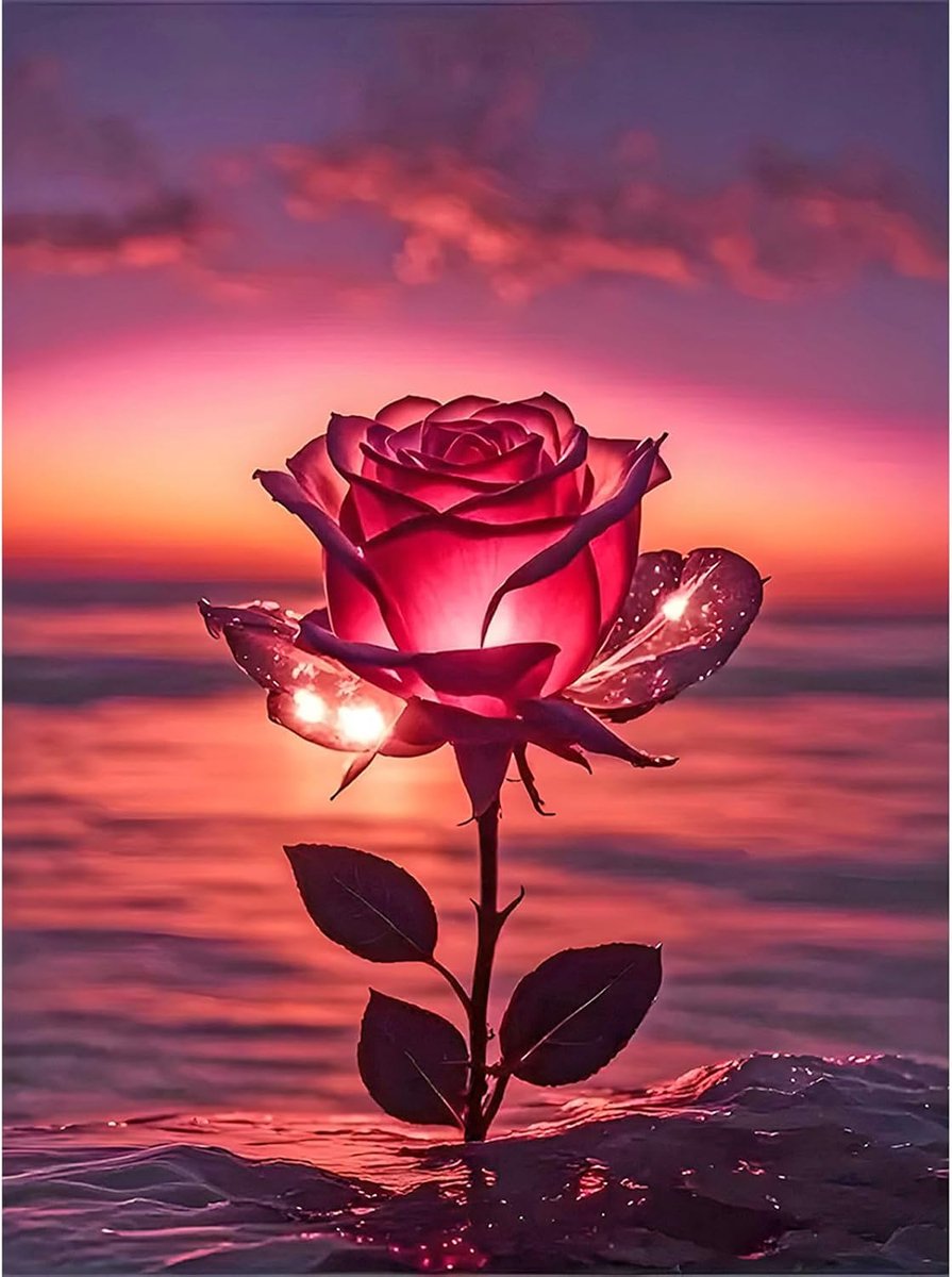Rose Diamond Painting voor volwassenen, 5D diamond painting, foto's, doe-het-zelf diamond painting, roze, ronde stenen voor thuis, decoratie, 30 x 40 cm