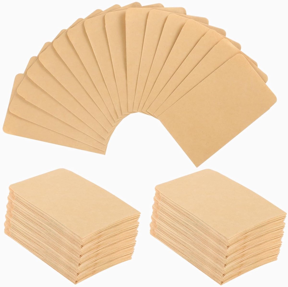 zakjes, klein, 300 stuks, 6 x 10 cm, mini-zakjes van kraftpapier om te vullen, voor sieraden, munten, kleinigheden, bruiloft, ramadan, Valentijnsdag, Pasen (bruin)