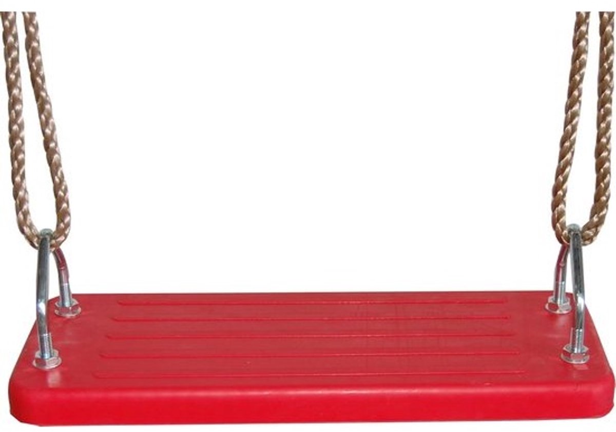 Rubberen Schommelzitje met Touwen en Metalen Inleg - Rood