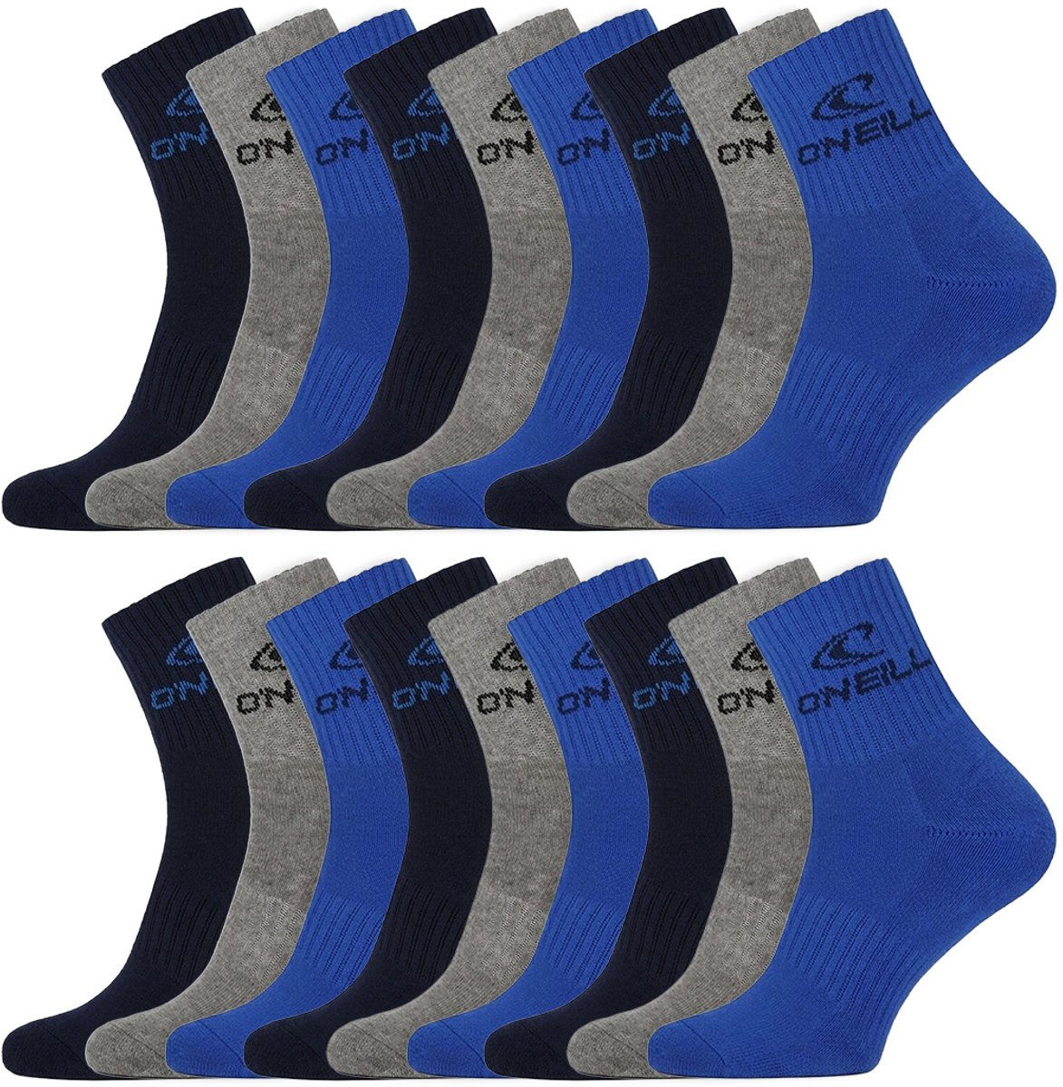 O’Neill 18 Paar – O’Neill Sportsokken – Short Socks Dames & Heren – Katoen – Nebulas Zwart