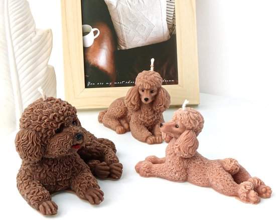 3D hond siliconenvorm kaarsvorm zeepvorm hond siliconen vormen dieren bakvorm voor taartdecoratie, chocolade, zeep, sojawas kaarsen, handwerk (hond G) — afbeelding 3