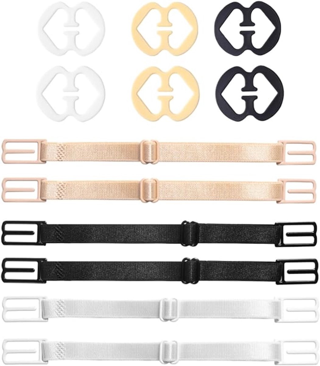 bh strap clips, Wit, Beige, Zwart, one size