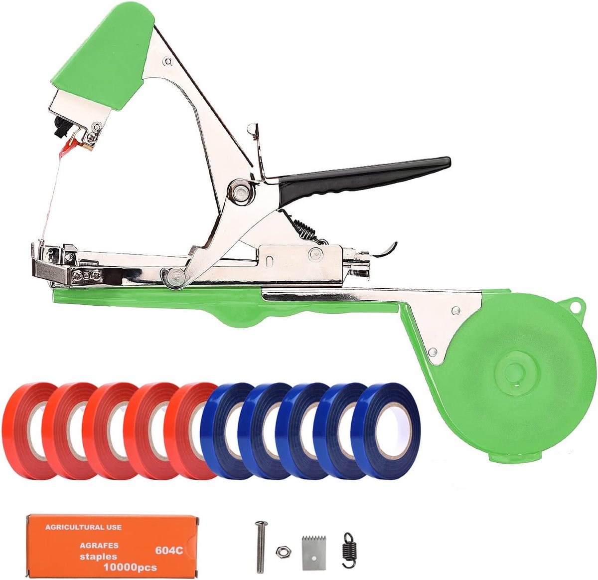 Bevestigingsmachine voor planten - inclusief banden en nietjes - groen - tijdbesparend en efficiënt - ShopVlot