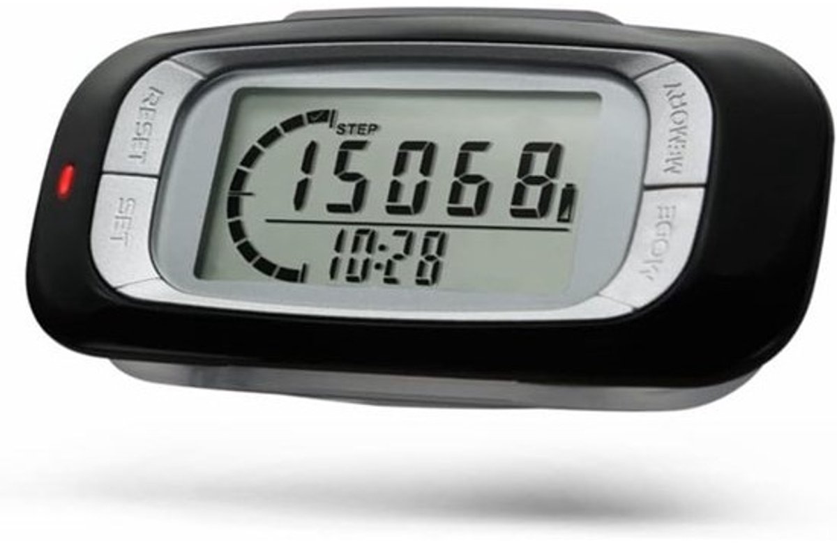 3D Stappenteller - Activiteit Tracker - Fitness Doelen - Groot Display - 7.5 x 3.9 cm - Zwart