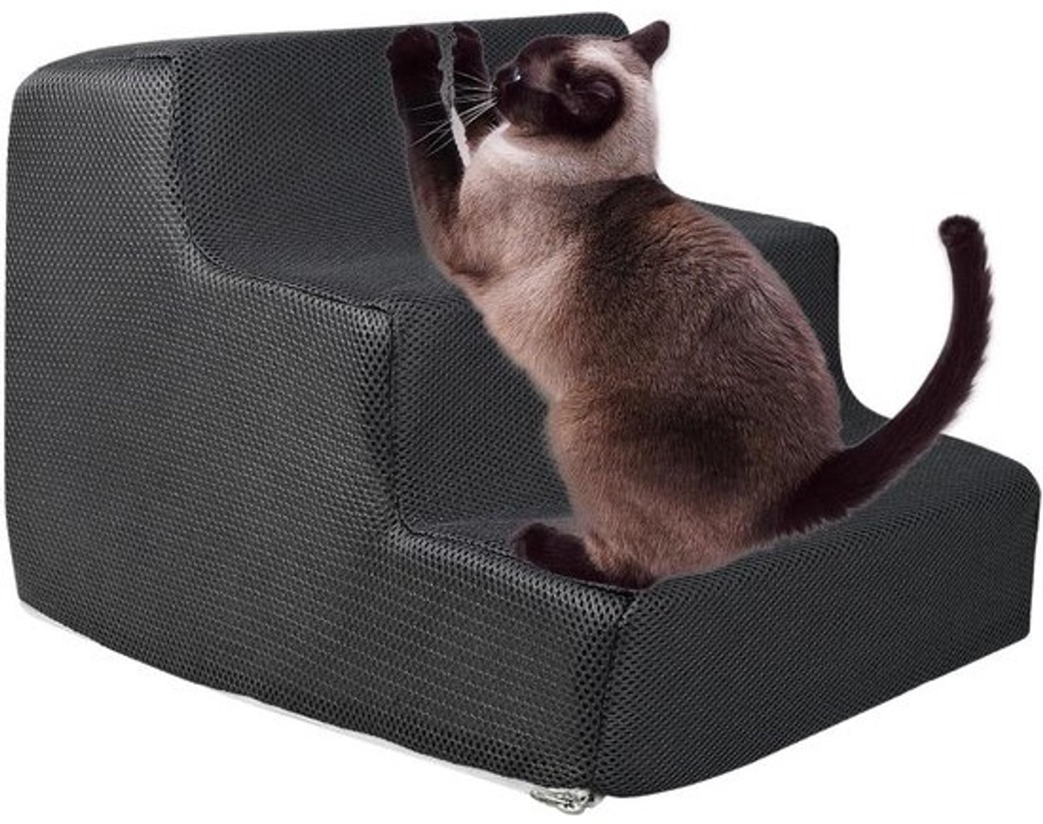Hondentrap - Hondenladder en Puppyhelling - Toegang voor Huisdieren - Antisliptreden - 40 x 34 x 30 cm - Zwart