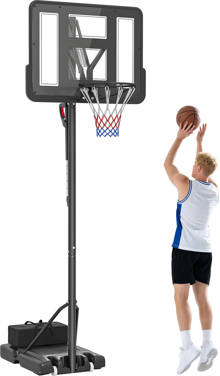 Basketbalring - 235-305 cm - Basketbalpaal met Netjes - Basketball Standaard met Wielen