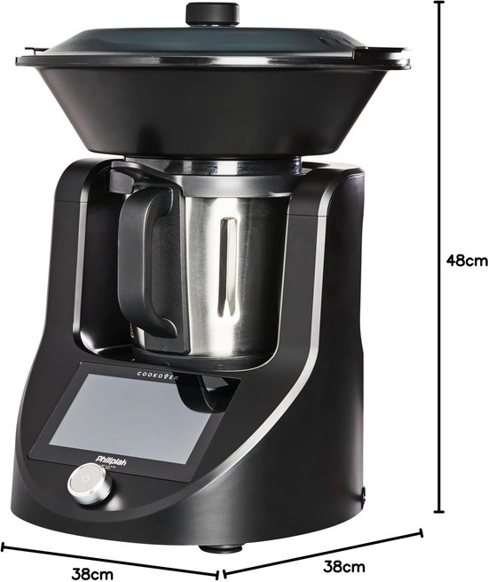 keukenmachine met kookfunctie, universele keukenmachine met wifi en weegschaal, multifunctionele keukenrobot voor het koken, lcd-display met touch-toetsen — afbeelding 5