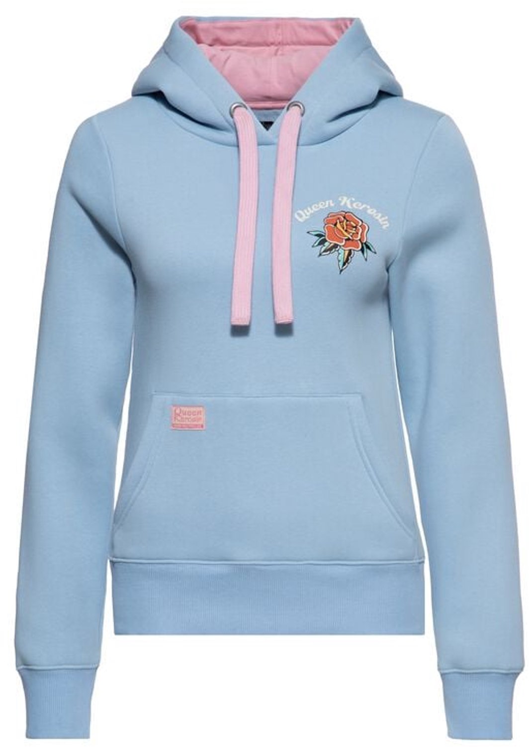 Queen Kerosin „Fuck you“ Hoodie Dames Trui met capuchon - lichtblauw - S