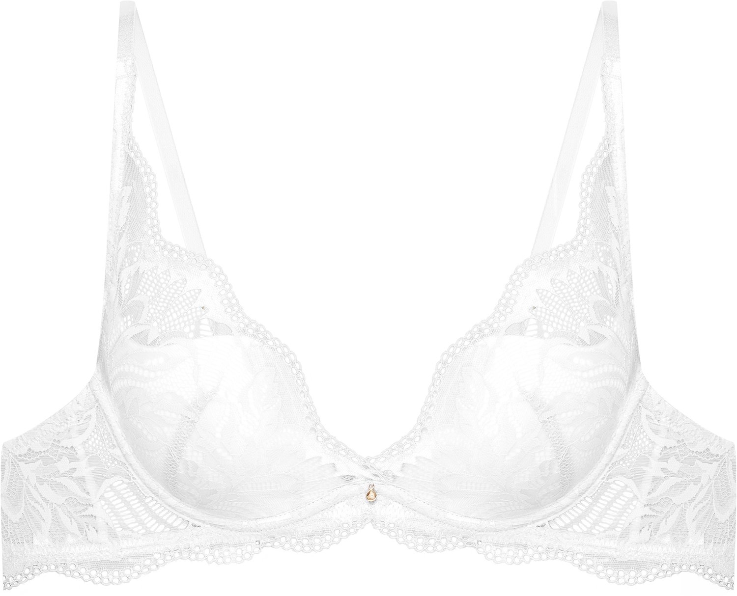 ESOTIQ Kavi Serie - Push-upbeha - Lichtgrijs - Bloemenkant - Uitneembare vullingen