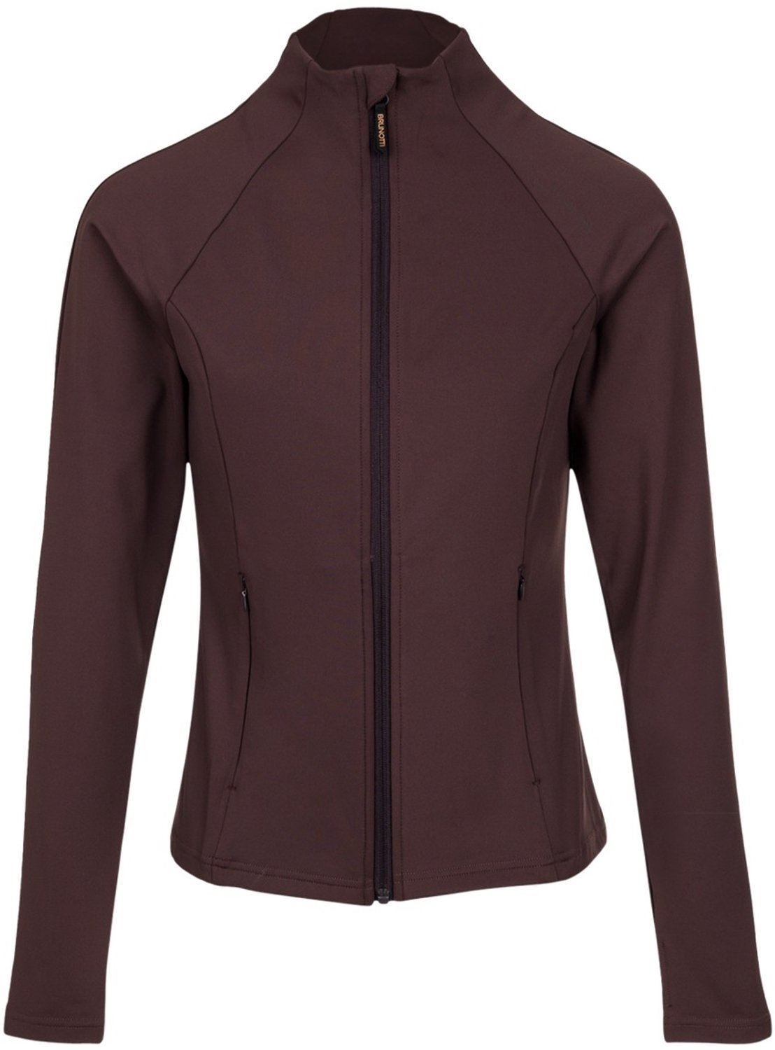 Brunotti Sanna-Zip Snow Fleece Dames – Fleece Vest Wintersport Kleding Slim Fit Soft Chin Guard Raisin