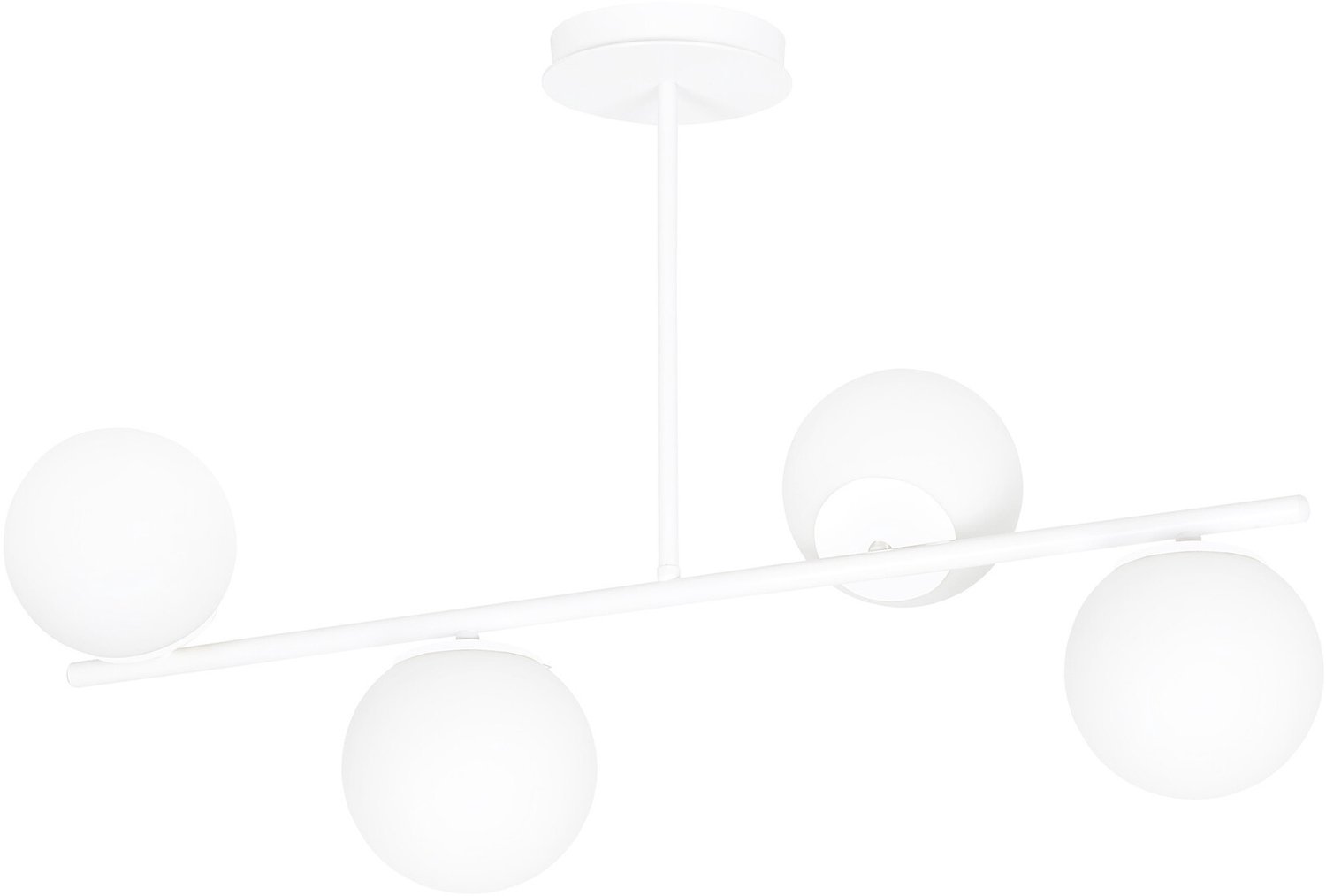 Emibig Odder witte 4 lamp hanglamp met melkwitte bollen E14 - Perfecte verlichting voor elke ruimte