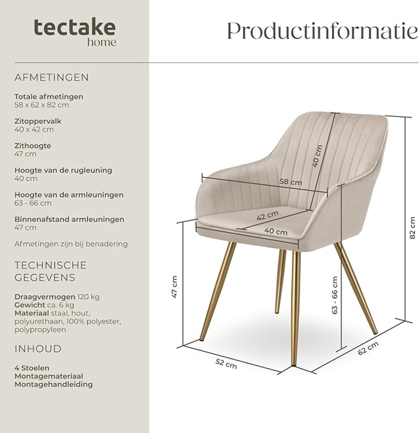 Fluwelen Eetkamerstoel met Gewatteerde Rugleuning en Comfortabele Zitting – Moderne Gestoffeerde Keukenstoel in Scandinavische Stijl voor Eetkamer, Woonkamer of Slaapkamer