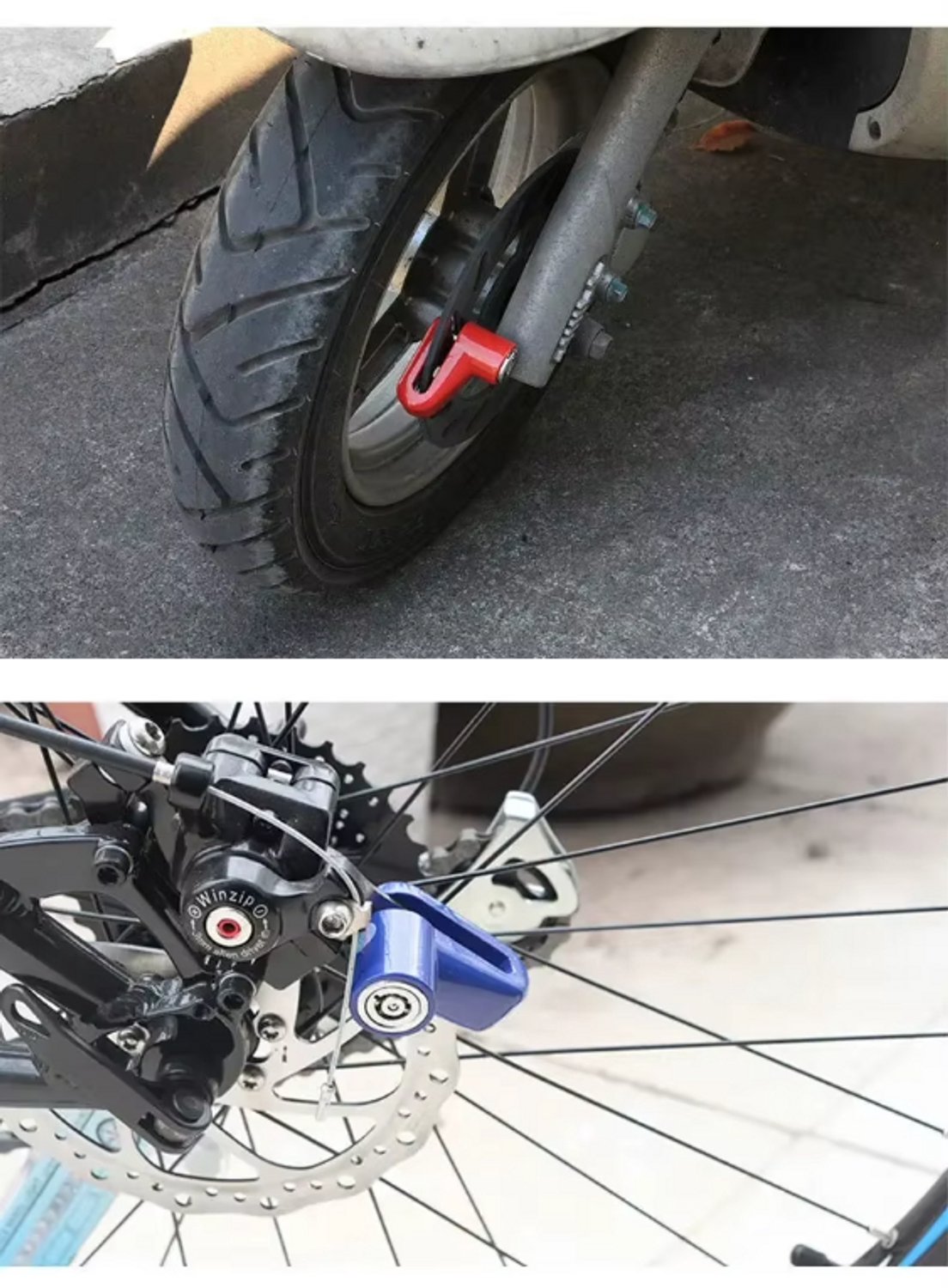 Rieba® Remschijfslot - Schijfremslot - Geschikt voor Fiets - E-bike - Motor - Scooter - Brommer - Schijfrem Slot - Universeel - Fietsslot - Remslot - Antidiefstalbeveiliging - Blauw – foto 4