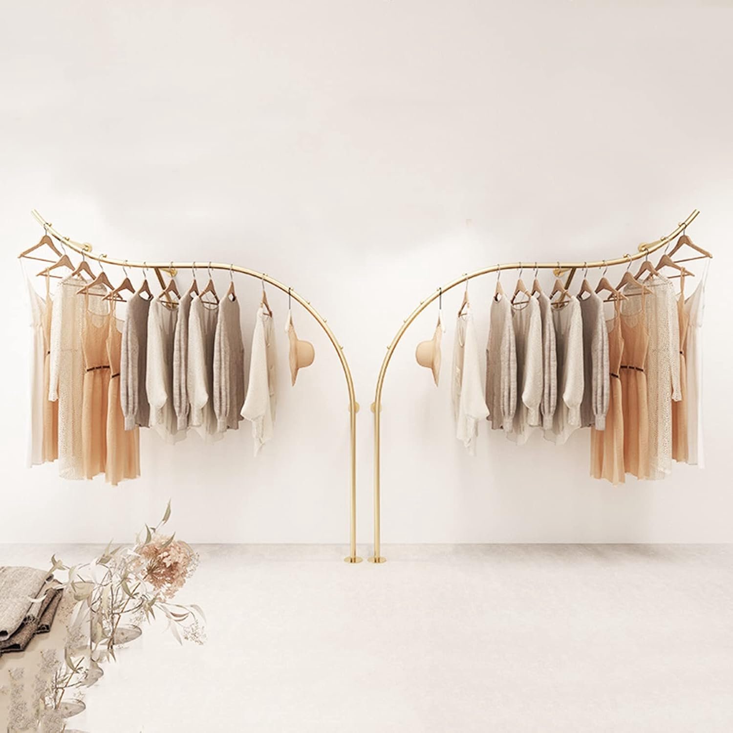 Creatief Dubbelpolig Wandkledingrek met Dubbele Hangroede & Retail Display System (170cm – 250cm x 2)