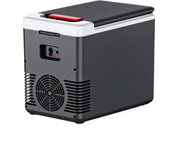 D&J Mini koelkast 10L - Elektrische Koelbox - 12V voor Auto Caravan/Camper - Zwart - Draagbare koelkast - 220v Voor thuis