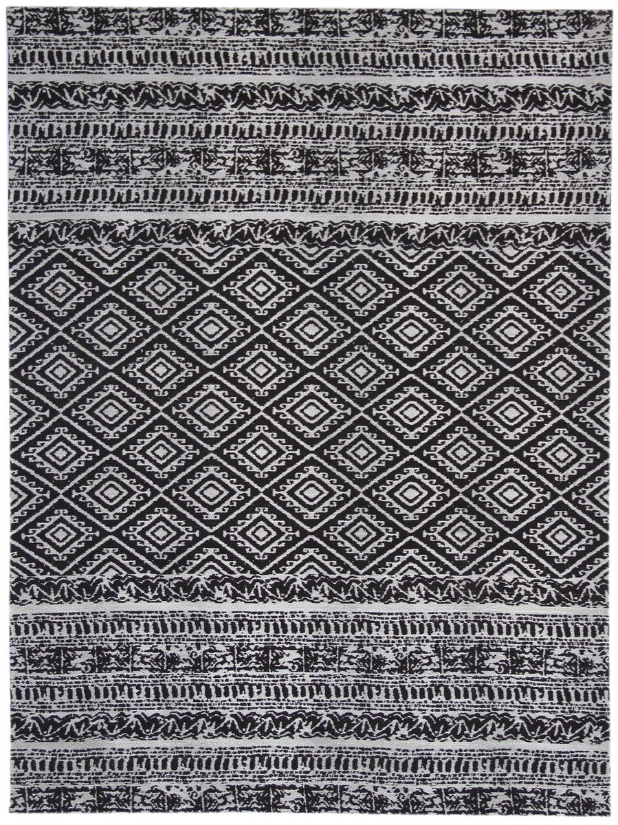 Dutch XXL Buitenkleed | Sunny | Ruiten | Zwart | 160x230 cm | Buitentapijt | Tuintapijt