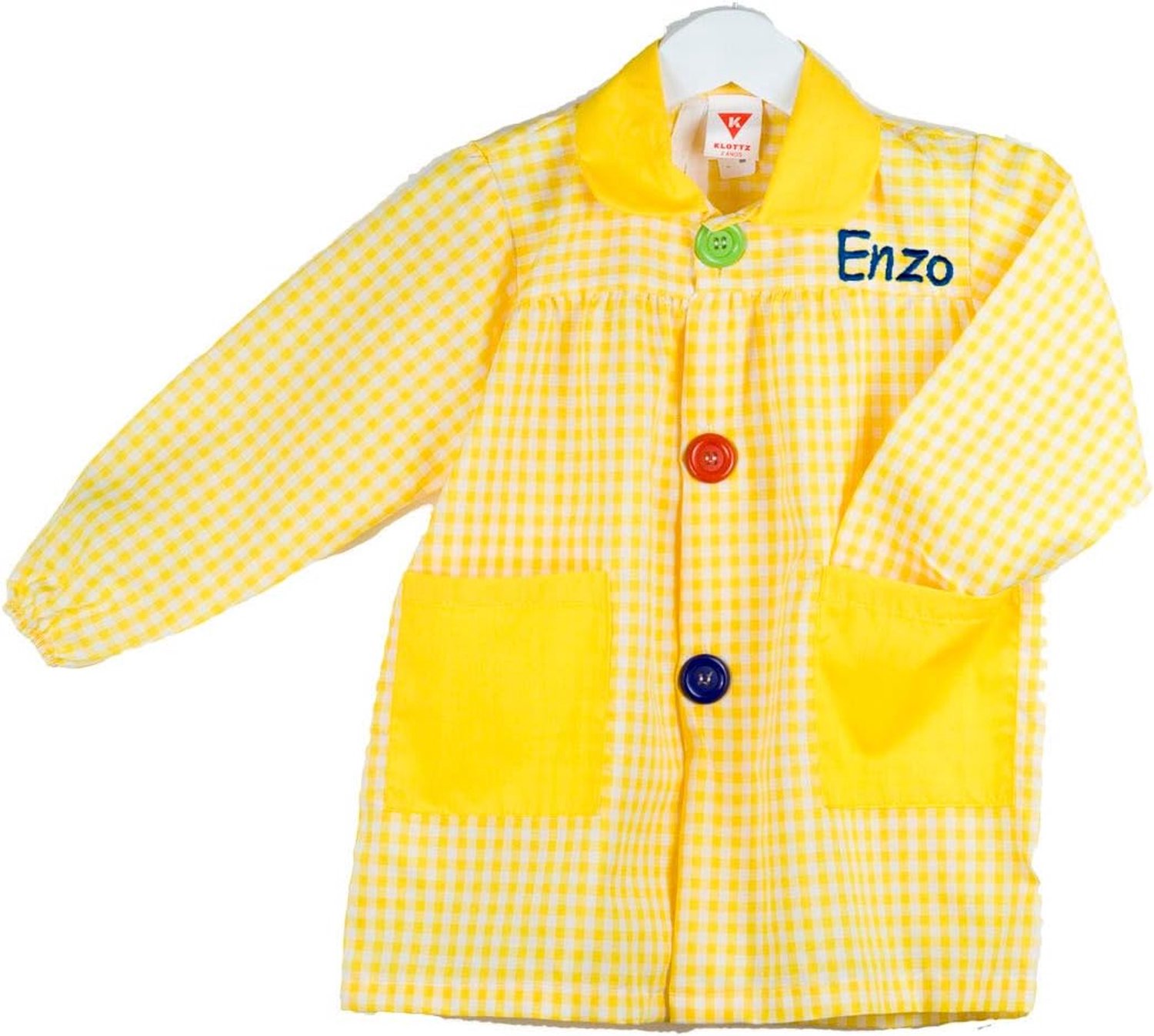 Babi college met naam geborduurd - geel - X-Small - uniek cadeau voor kinderen - ShopVlot