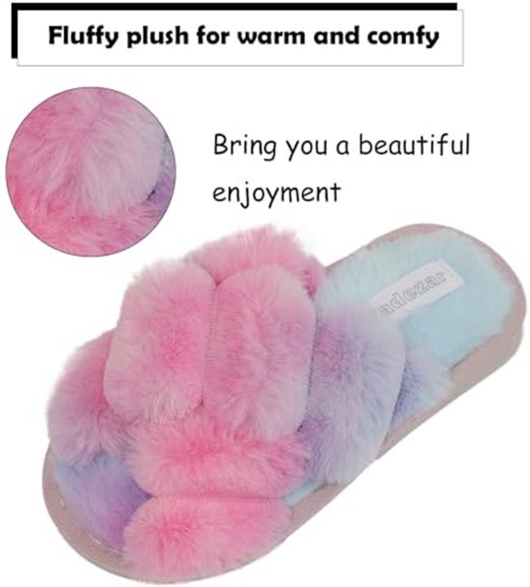 Warme Pluche Pantoffels voor Dames met Open Teen - Comfortabele Instap Slippers voor de Winter — cadeau in Mode & Accessoires - foto 2