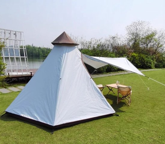 Dream house draagbare dubbellaagse waterdichte ademende tipi kampeertent voor het gezin — afbeelding 2