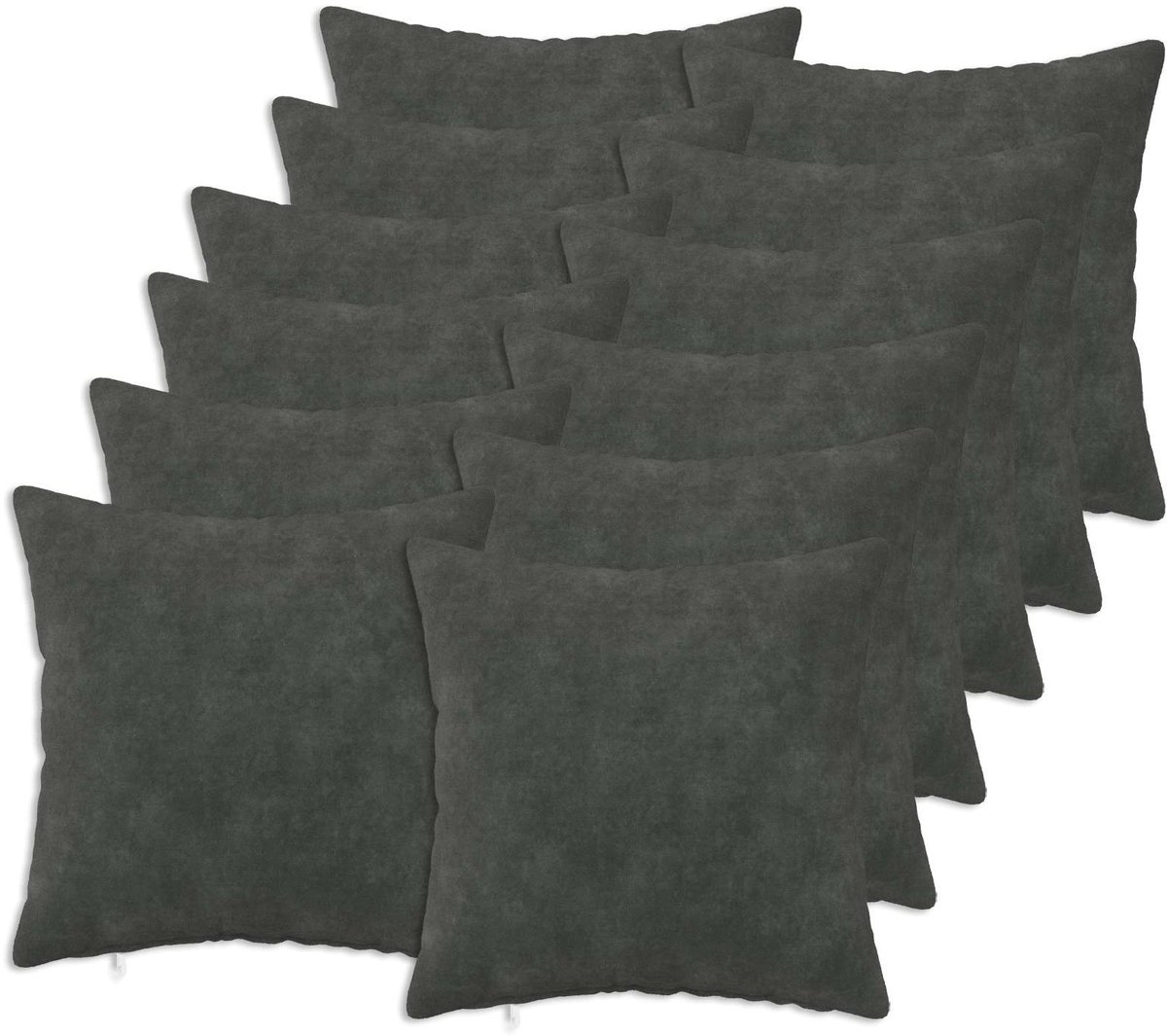vidaXL Dekenkussen - 12 - st - HEERLEN - Antraciet - 50 - x - 50 - cm