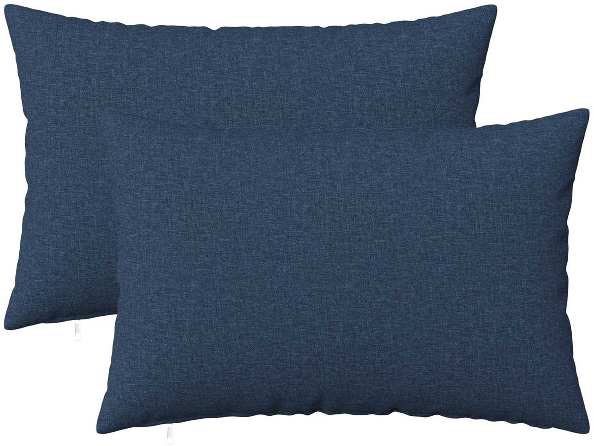 vidaXL Dekenkussen - 2 - st - HEERLEN - Blauw - 50 - x - 75 - cm - Stof