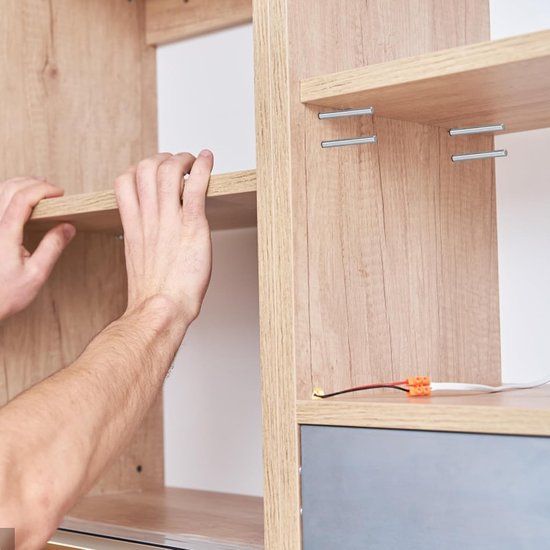20 Stuks Cylindrische Plankensteunen, 5 x 45 mm, Ideaal voor Keukenmeubels en Boekenkasten, Stevige Plankdragers voor Kasten en Opbergruimte — afbeelding 4