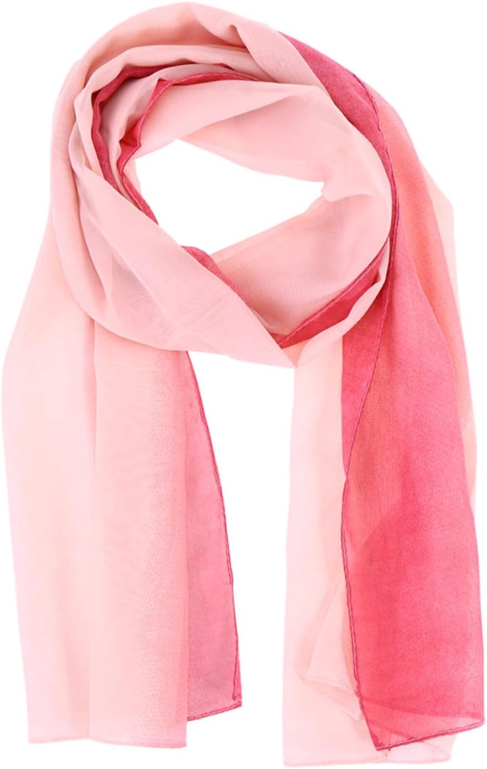 Holibanna Elegant Vrouwen Sjaal Van Chiffon Met Verloopkleur Lichtgewicht Strandmode Voor Formele Informele Gelegenheden Cadeau Voor Vriendinnen Roze Wit Design
