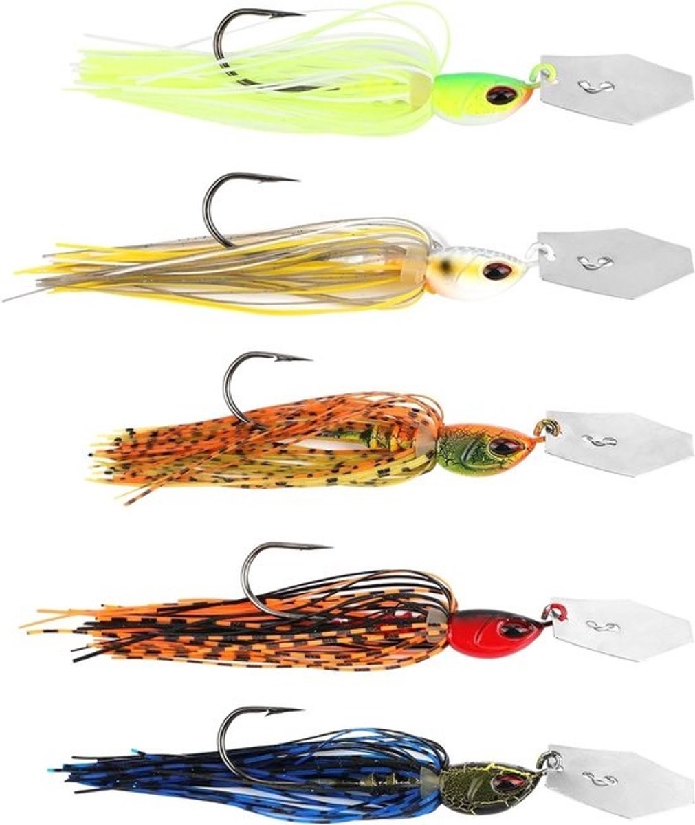 Bladvormige vislokmiddelen - Veelkleurige vishaken - Voor snoekbaars, forel en snoekbaars - 5 stuks