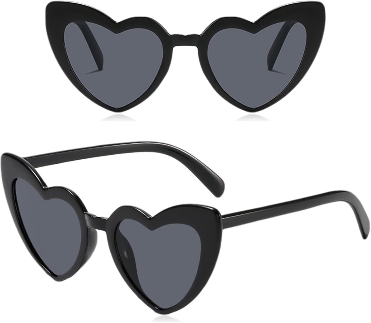 MAEXUS® Heart Shaped Sunglasses, 2 Pcs Heart Shaped Sunglasses, Slim Appearance, UV400 Protection, Heart Shaped - ShopVlot