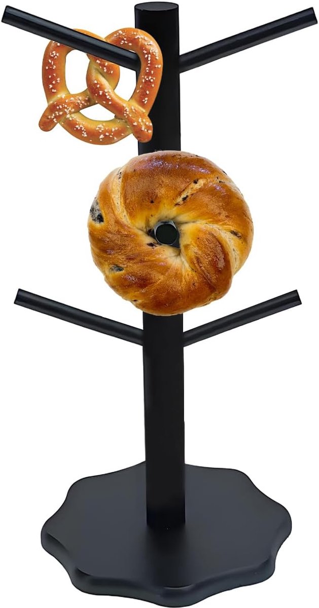 Pretzel Display Houder Houten Boomvormig Met 6 Stangen Voor Het Serveren — afbeelding 2