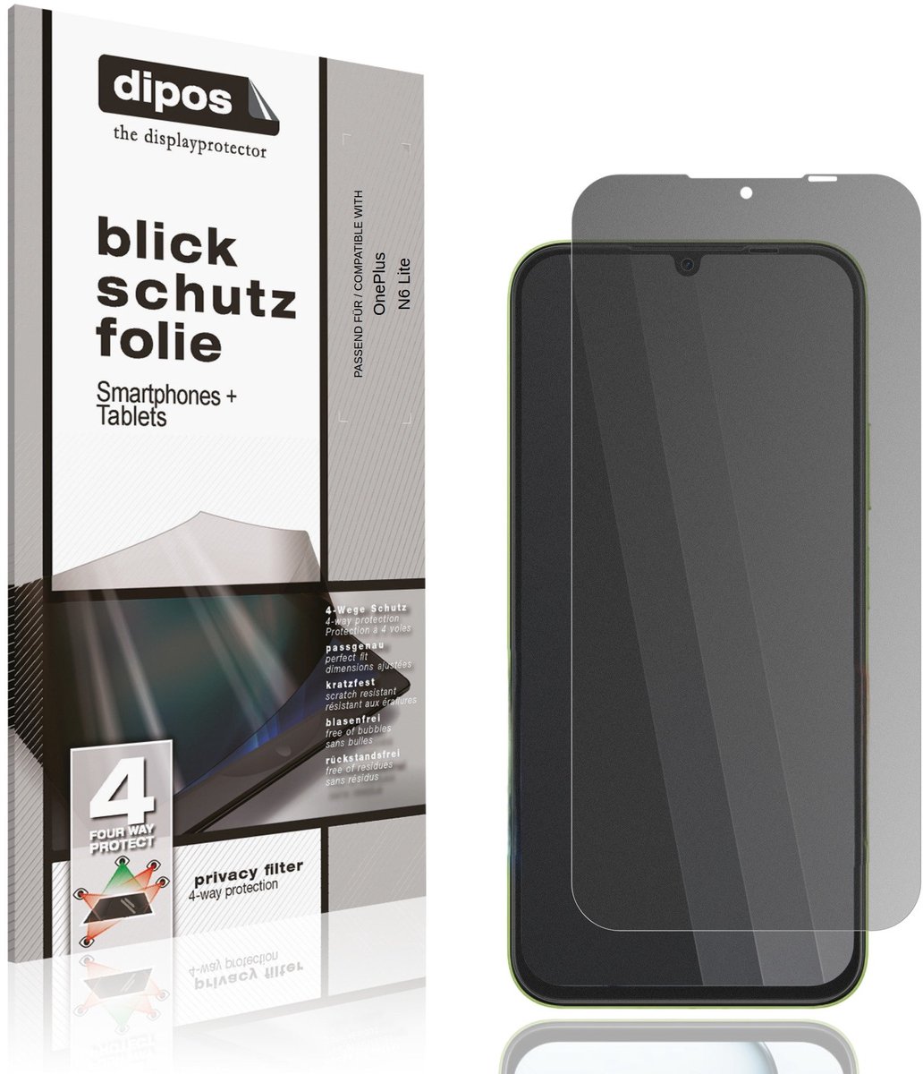 dipos – Matte Privacy Screenprotector geschikt voor OnePlus N6 Lite | Anti-Spy Beschermfolie