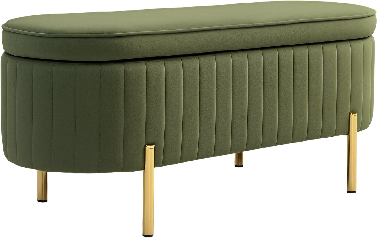 Homona Zitbank met opbergruimte - 72 L - 108 x 44 x 43,5 cm - Groen