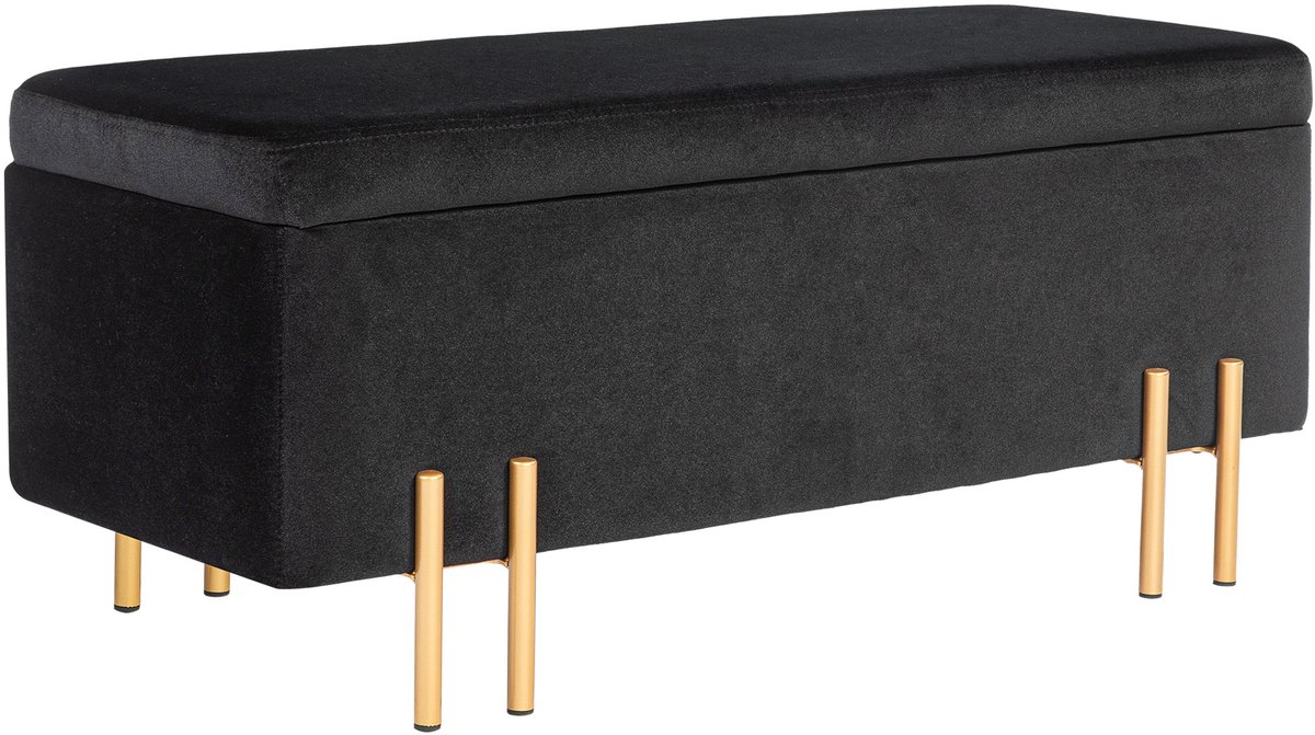 Homona Zitbank met opbergruimte - Met klapdeksel - 100 x 40 x 42 cm - Zwart