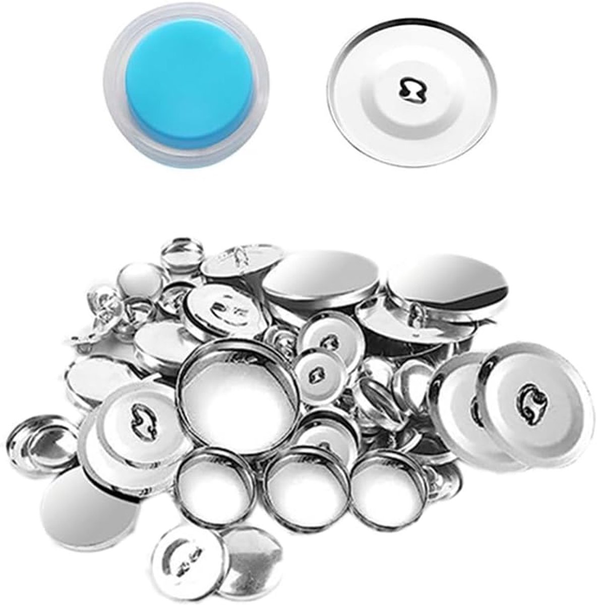 20 set dekselknoppen kit, ronde knopbasis voor stoffen tassen, zelfdekkende knoppenset, doe-het-zelf kit voor stoffen knoppen voor hoeden, shirts, rugzakken - 38 mm
