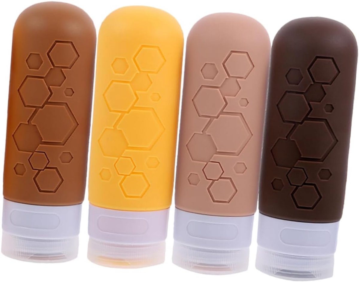 4-pack Siliconen Knijpflessen Reis-shampoo-dispenser Draagbare Lotionflessen Lekvrij Leeg Om Bij Te Vullen