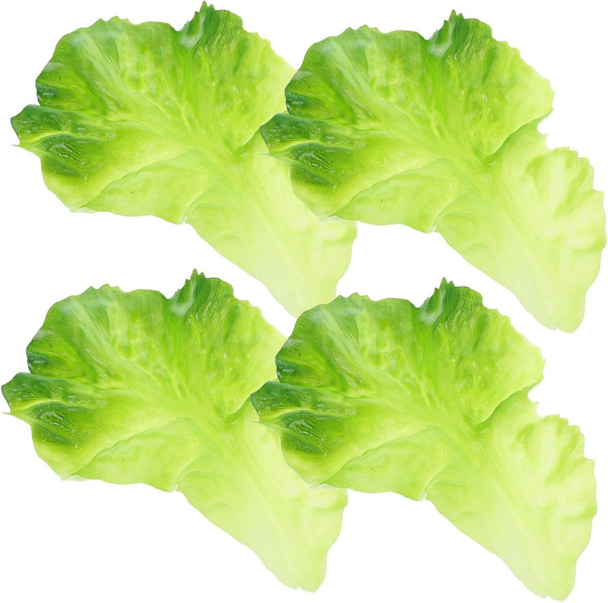 4 Stuks Gesimuleerde Groentebladeren Keuken Kunstmatig Voedsel Kunstmatige Groentesla Voedsel Rekwisieten Gesimuleerd Slablad Simulatie Voedselmodel Vals Slablad Plastic Lichtgroen