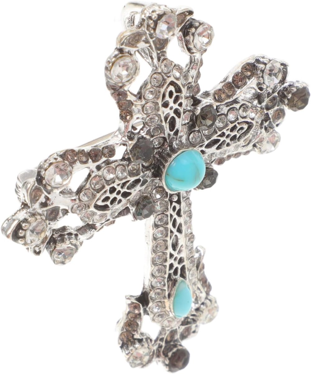 Middelste Kruisbroche Sweater -sjaalclips Herenschildbroche Herenbroche Pakspeld Kraag Badge Broches Trouwkostuum Broche Handbroche Kleding Broche Revers Pakken Legering Grijs
