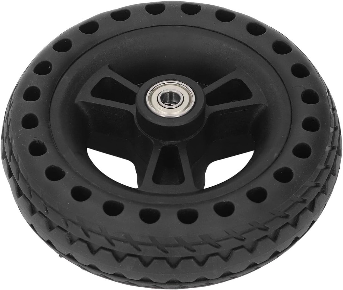 6 inch massief rubberen wiel, zwaar uitgevoerd, 75 kg capaciteit, antislip TPE-vervangingsband voor handkarren, Dolly-trolley en nutskarren, set van 1