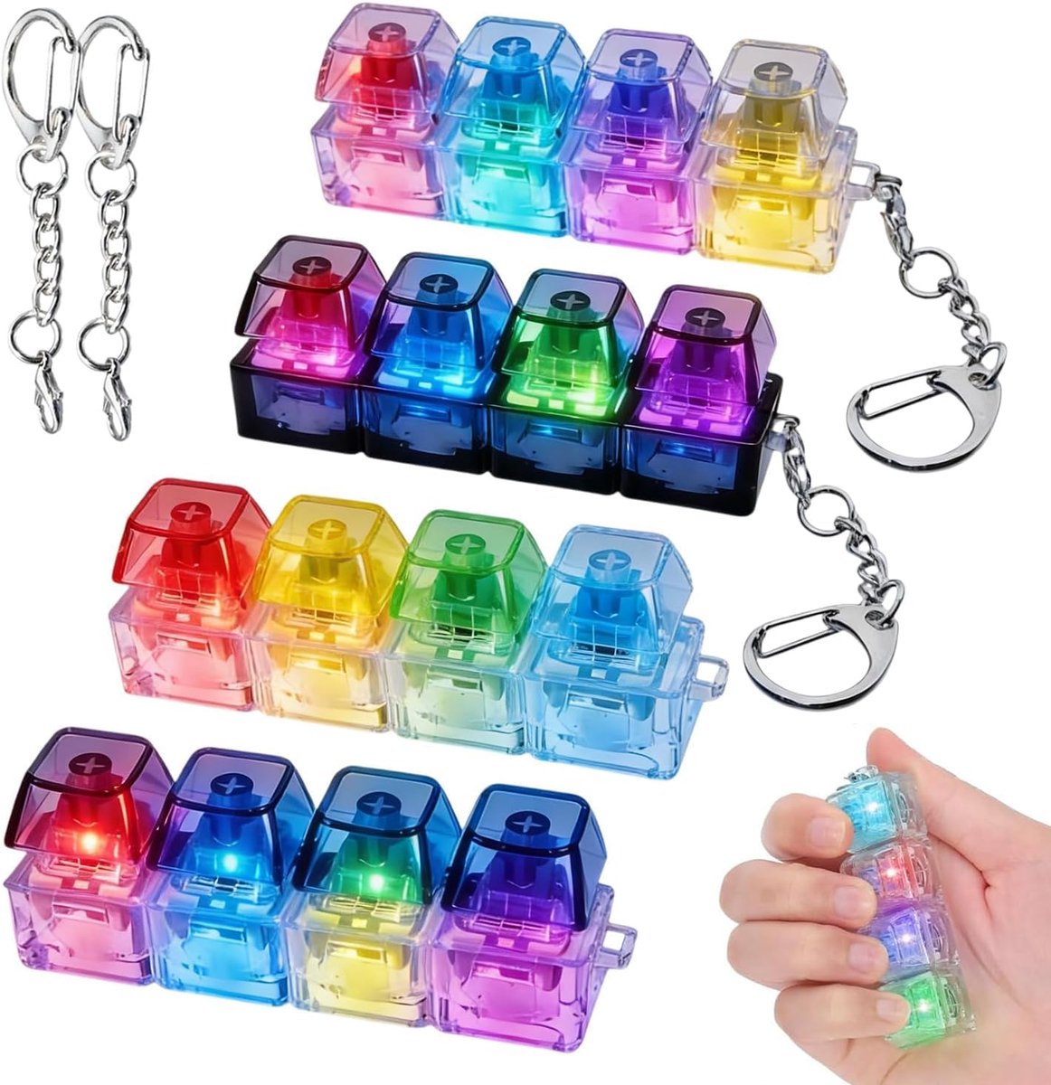 4 stuks mini-toetsenbord met 4 toetsen, fidget toy, vingertoetsenbord