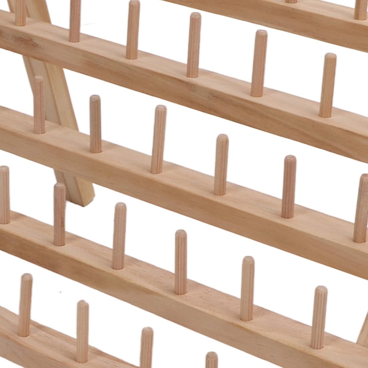 Opvouwbare draadhouder, gemakkelijke opslag, 60 spoelen, houten organizer voor naai-liefhebbers