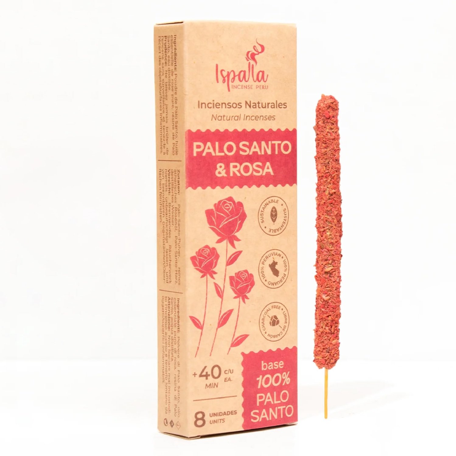 Palo Santo Geurstokjes Roos - 8 Stuks voor Emotionele Binding