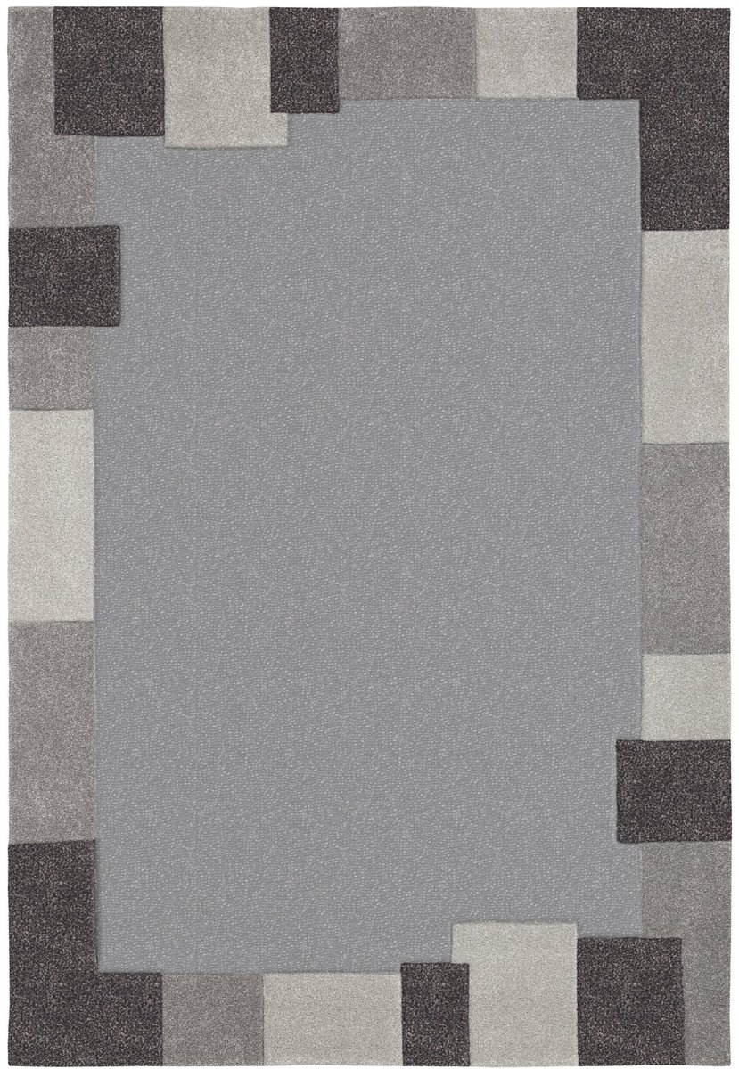Dutch XXL Hoogpolig Vloerkleed | Tapijt | Spirit | Frisee | Geometrisch | Grijs | 70x140 cm